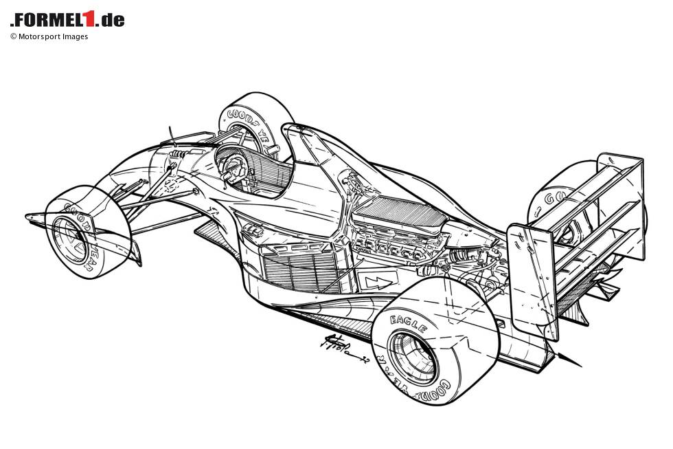 Foto zur News: Aus technischer Sicht glänzte der FW14B mit einer aktiven Radaufhängung, einer Traktionskontrolle und einem zuverlässigen Renault-Motor. Ein Meisterwerk von Adrian Newey.