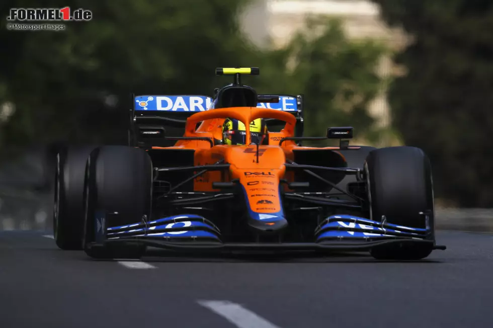 Foto zur News: Lando Norris (3): Nach einem Regelverstoß unter Rot im Qualifying strafversetzt und auch der Rennstart saß nicht so gut. Sonst hätte Norris eine Zwei gekriegt, denn seine Re-Starts und die Aufholjagd insgesamt haben gepasst. Fahrerisch war er stark im Rennen, wie gewohnt.