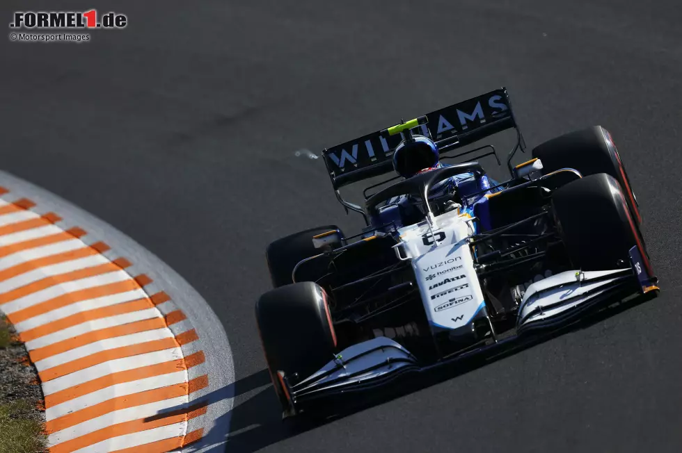 Foto zur News: Nicholas Latifi (4): Eigentlich recht solide unterwegs in Zandvoort, aber: Sein Crash im Qualifying war kostspielig. Williams musste zurückrüsten, Latifi aus der Boxengasse starten. Hat seine guten Aussichten für das Rennen ruiniert. So blieb er über die Distanz sogar hinter Quereinsteiger Kubica zurück.