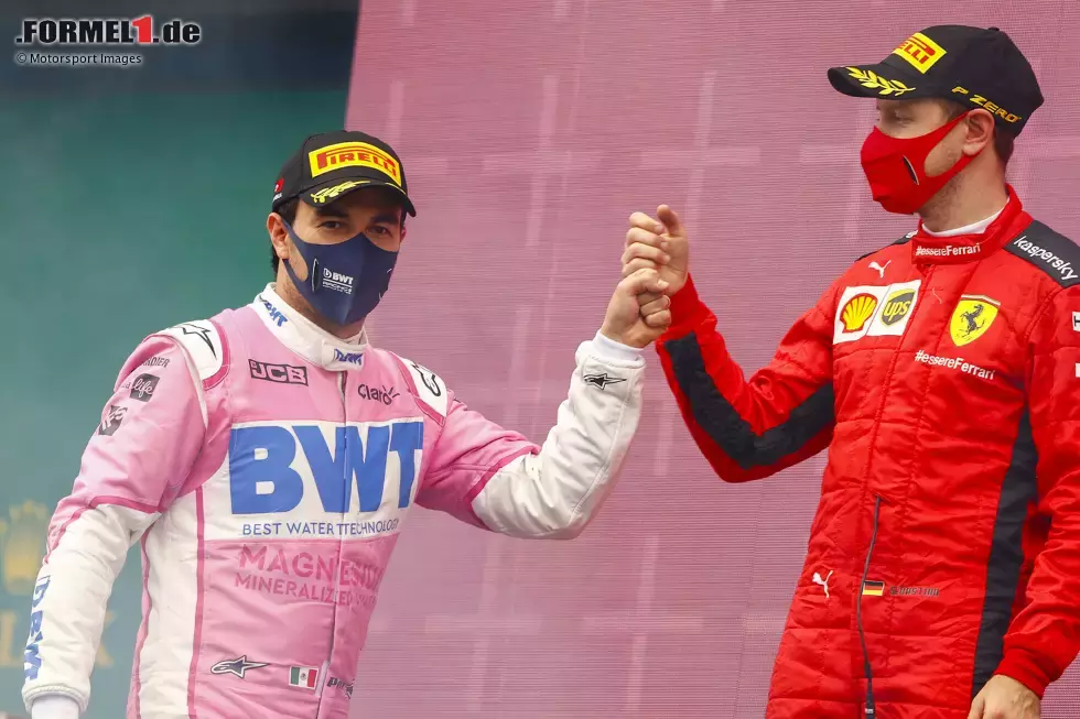 Foto zur News: 9. Podium: Großer Preis der Türkei 2020 für Racing Point - 2. Platz hinter Lewis Hamilton (1./Mercedes) und vor Sebastian Vettel (3./Ferrari)