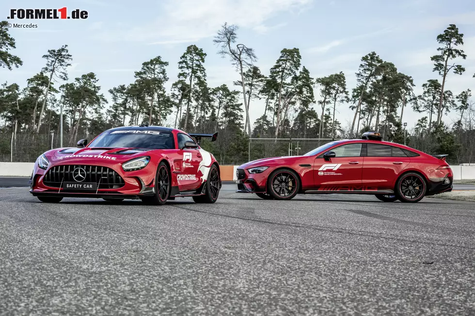 Foto zur News: Diese Performance hat einen Preis. Das Safety-Car verbraucht 12,8 Liter auf 100 Kilometer, bei kombinierten CO2-Emissionen von 292 g/km. Beim Medical-Car liegt der Verbrauch mit 13,5 Liter auf 100 Kilometer noch höher, ebenso wie die CO2-Emissionen (kombiniert 308-295 g/km).