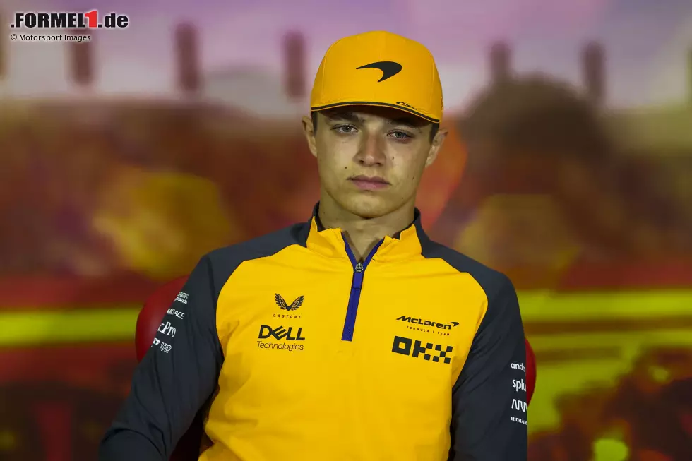 Foto zur News: Lando Norris (2): Wer den Briten am Wochenende gesehen hat, der weiß, dass er überhaupt nicht fit war. Am Sonntag sagte er sämtliche Medientermine ab. Trotzdem quälte er sich ins Auto und holte auf P8 sogar wichtige Punkte für McLaren. Hut ab, für die rein körperliche Leistung gibt es dafür eine 1 mit Sternchen!