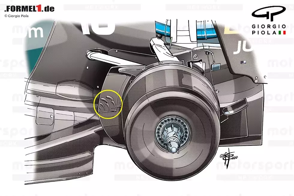 Foto zur News: Beim Großen Preis von Großbritannien wurde die Innenseite des Bremskanals mit einer Reihe von Lamellen versehen, um die Kühlung der Bremsen und die aerodynamische Effizienz zu verbessern.