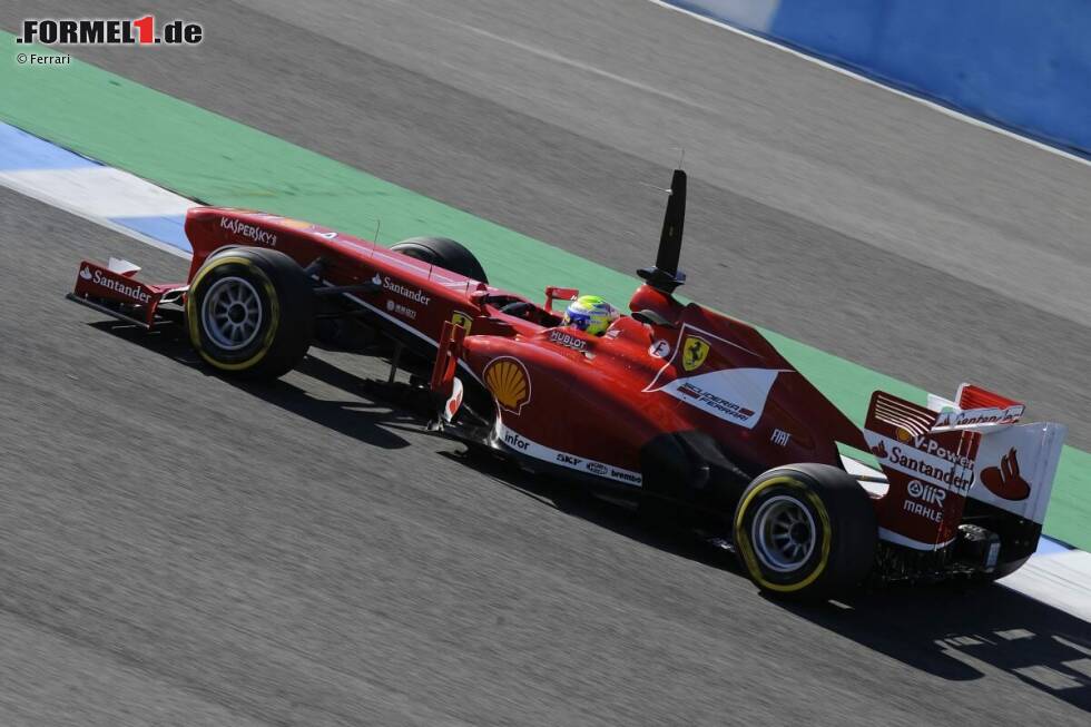 Foto zur News: Testsieger 2013: Felipe Massa (Ferrari) - Im letzten Jahr des alten Reglements schien Ferrari gute Karten zu haben, die Dominanz von Red Bull zu brechen. Felipe Massa war in Jerez 0,269 Sekunden vor Kimi Räikkönen (Lotus) und Jules Bianchi (Force India) Schnellster.