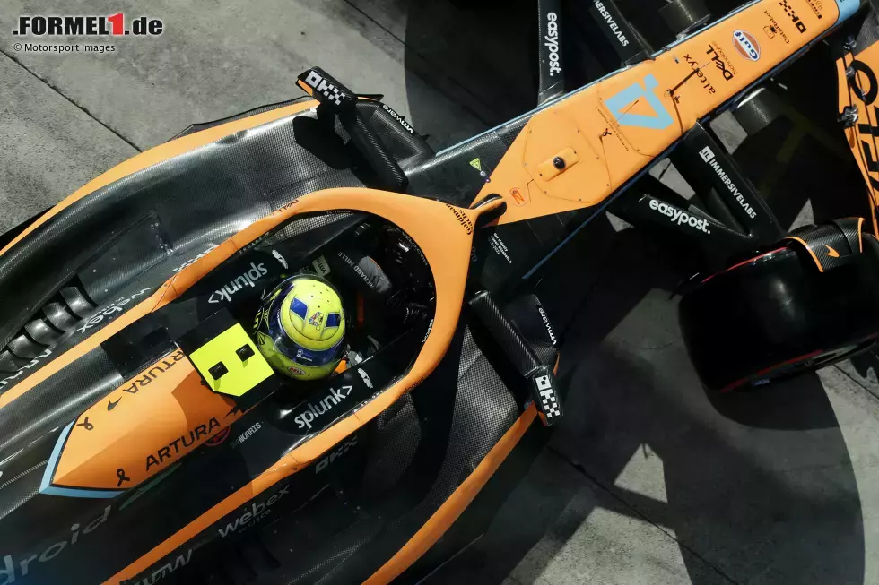 Foto zur News: ... lässt sich am McLaren MCL36 oberhalb der Startnummer erahnen. Etwas plakativer ...