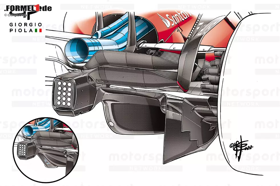 Foto zur News: Ferrari hat in Australien Änderungen am Hinterteil des Diffusors vorgenommen und den mittleren Teil verengt, um das verfügbare Volumen zu verändern und die Empfindlichkeit der Fahrhöhe zu verbessern.