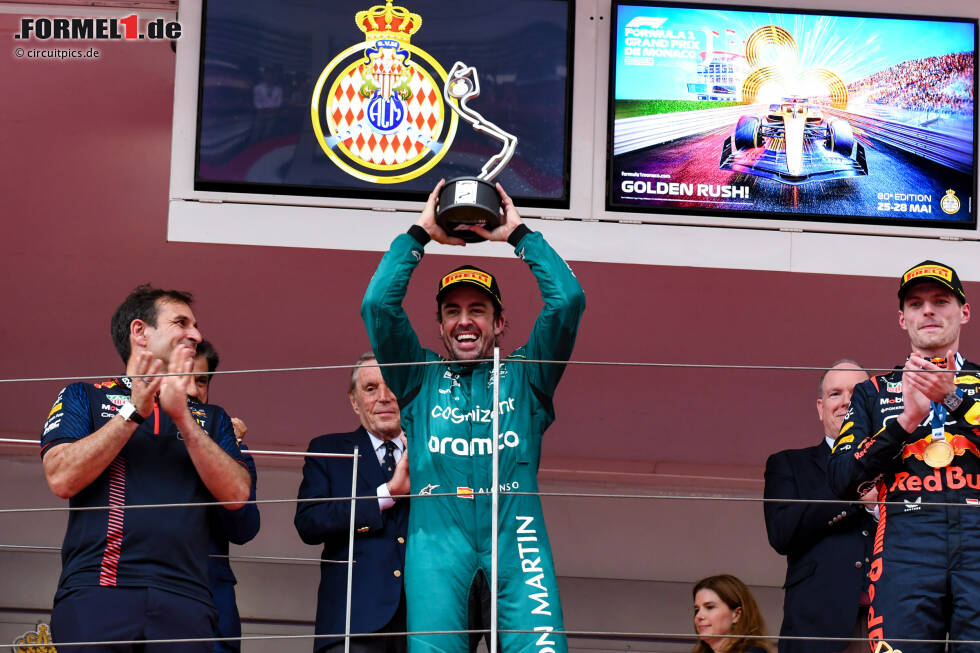 Foto zur News: 6. Monte Carlo: Doch in Monaco nimmt die WM richtig Fahrt auf! Weil Alonso sein erstes Rennen seit 2013 gewinnt und Perez nur 15. wird, ist der Spanier plötzlich bis auf fünf Punkte dran am Red-Bull-Piloten. Esteban Ocon wird im Alpine Zweiter. Stand: 1. Perez (122), 2. Alonso (117), 3. Hamilton (88), 4. Russell (63), 5. Sainz (60).