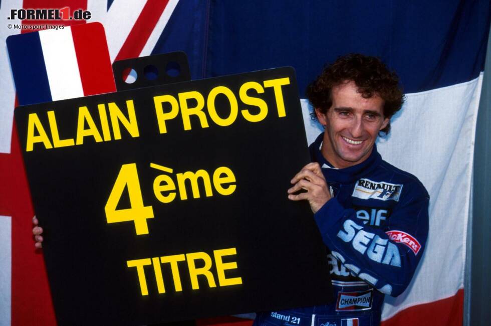 Foto zur News: Alain Prost (Frankreich): Der große Rivale von Senna wird viermal Formel-1-Weltmeister, nämlich 1985 und 1986 sowie 1989 auf McLaren und - nach einer einjährigen Auszeit - 1993 auf Williams. Nach der vierten Weltmeisterschaft tritt Prost zurück.