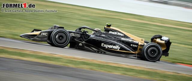 First images of the racing car used in Brad Pitt's new Formula 1 film and the fictional team "APX Grand Prix" is used.  The vehicle ...