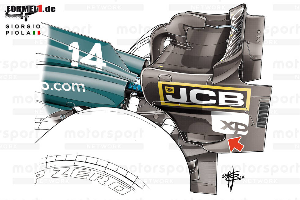 Foto zur News: ... hat auch Aston Martin früh das Potenzial davon erkannt. Im Unterschied zu den meisten anderen Lösungen aber fällt die Kante bei Aston Martin (siehe Pfeil) ausladender und kürzer aus.
