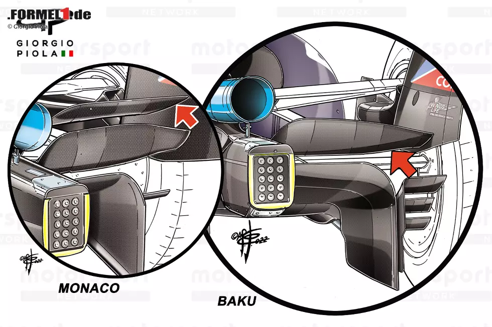 Foto zur News: In Kombination mit dem Low-Downforce-Heckflügel und um den Luftwiderstand weiter zu reduzieren, hatte das Team in Baku nur das untere Flügelelement des Beam-Wings installiert.