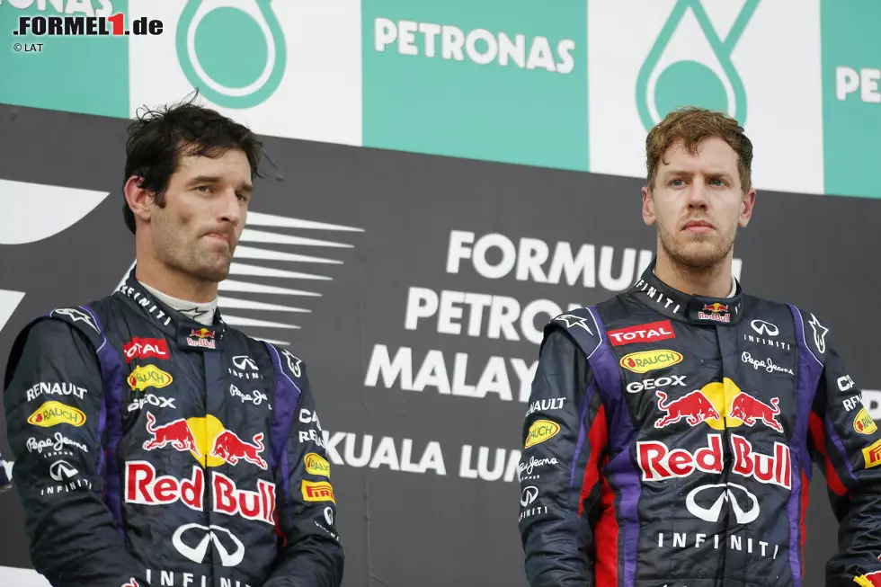 Foto zur News: #4 Mark Webber: Sieben lange Jahre fährt er für das Team aus Milton Keynes und muss viermal zuschauen, wie sein Teamkollege Sebastian Vettel Weltmeister wird. 2010 ist der Australier selbst nah dran, doch im letzten Rennen wird er vom Deutschen noch überflügelt. Insgesamt holt er neun Siege - &quot;nicht schlecht für einen Nummer-2-Fahrer.&quot;