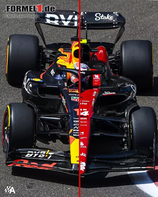 Foto zur News: Red Bull RB19 vs. Alfa Romeo C43