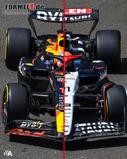 Foto zur News: Red Bull RB19 vs. AlphaTauri AT04