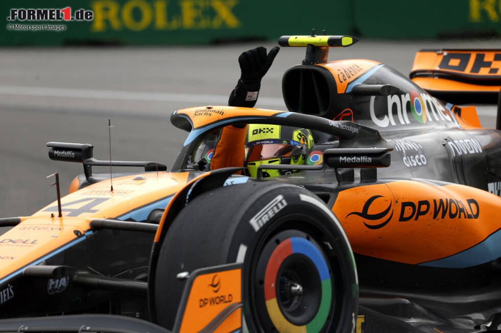 Foto zur News: Lando Norris (2): Hier wurde in der Redaktion ziemlich lange diskutiert. Norris selbst spricht von seinem besten Saisonrennen, wir sind uns da nicht so sicher. Fakt ist aber, dass er einige gute Manöver zeigte. Hätte ohne die Strafe, die sehr hart wirkt, zudem gepunktet. Keine Selbstverständlichkeit im McLaren.