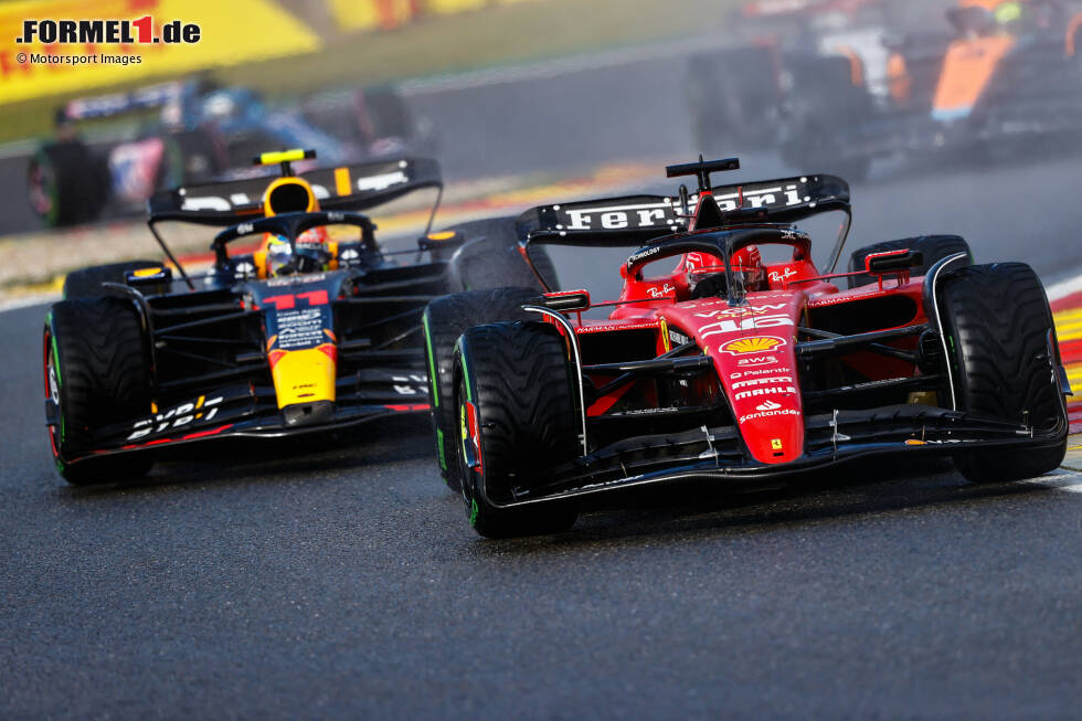 Foto zur News: Charles Leclerc (2): Abzüge gibt es für den Samstag, wo er in beiden Sessions hinter dem Teamkollegen landete. Am Freitag und Sonntag aber &quot;Best of the Rest&quot; hinter Red Bull, im Qualifying dabei sogar vor Perez. Mehr kann man im Ferrari aktuell nicht erwarten.