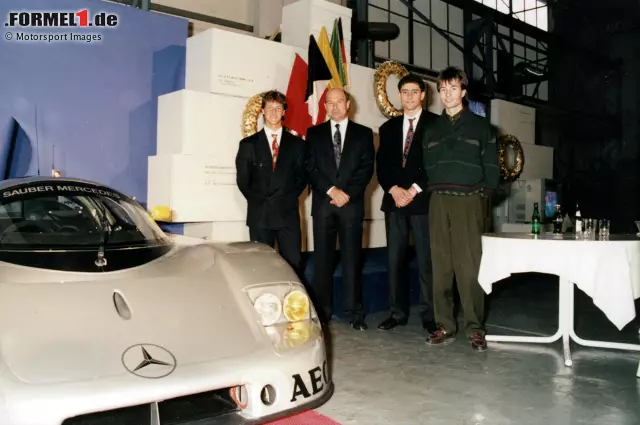 Foto zur News: Would you like to return to Mercedes? Peter Sauber and Jochen Neerpasch were in the Top 3 of the German Formel-3-Meisterschaft in the Mercedes-Junioren in 1989: Michael Schumacher, Karl Wendlinger as Champion and Heinz-Harald Frentzen.