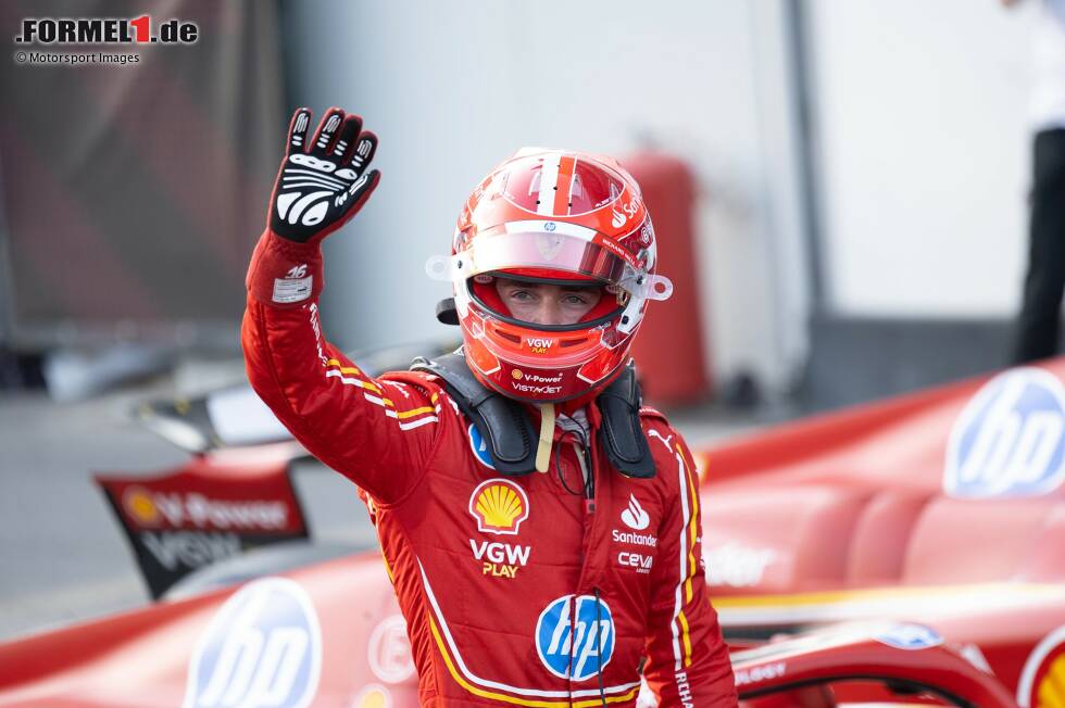 Foto zur News: Charles Leclerc (Redaktion: 2) - Das sehen wir auch so. Zudem gingen ihm am Ende die Reifen ein. Aber: Er brachte sich mit seinem starken Qualifying selbst erst in die Position, das Rennen überhaupt so lange anzuführen. Für eine 1 reicht es aber nicht, dazu war der zweite Stint auf den harten Reifen zu schwach.