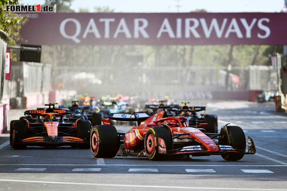 Foto zur News: Charles Leclerc (Marc Surer: 2) - &quot;Er hat sich von Piastri ausbremsen lassen. Nicht das DRS war schuld, sondern er hat den Angriff nicht erwartet und wurde überrumpelt.&quot;