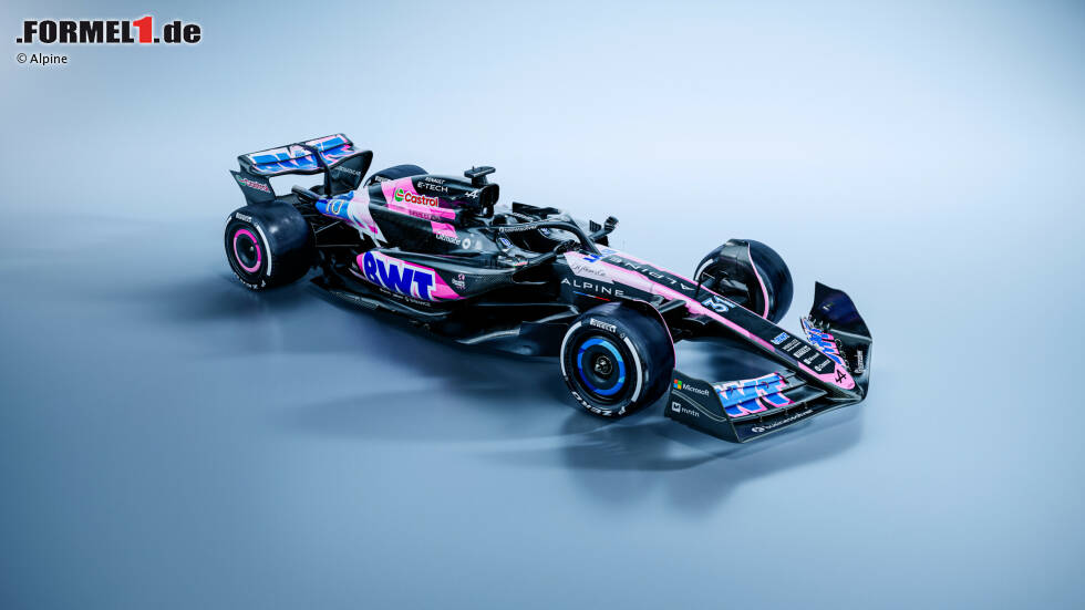 Foto zur News: ... eine Version mit mehr rosa Akzenten für Titelsponsor BWT. Bei acht Rennen, also einem Drittel der Saison 2024, sollen Gasly und Ocon in dieser Farbgebung auf die Strecke gehen. Bei allen anderen Grands Prix kommt die Variante mit Blau zum Einsatz.