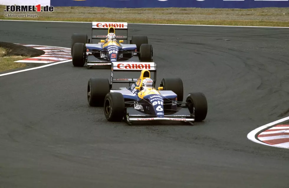 Foto zur News: 33 Doppelsiege: Williams ist vor allem in den frühen 1990er-Jahren eine Macht in der Formel 1. Nigel Mansell und Riccardo Patrese fahren zusammen acht Doppelsiege heraus. Das ist Williams-Rekord. Seit Frankreich 2003 aber hat Williams keinen Doppelsieg mehr erreicht.