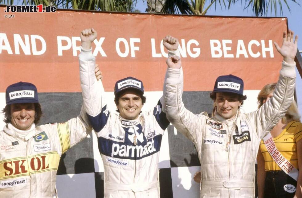 Foto zur News: 6. Nelson Piquet (11 Jahre, 2 Monate, 3 Tage): Der erste Sieg des Brasilianers in seinem dritten Formel-1-Jahr war ein besonderer: Der Brabham-Pilot holte sich beim Rennen in Long Beach die Pole, die schnellste Runde und führte die kompletten 80 Runden des Rennens an. Vorsprung am Ende: Knapp 50 Sekunden.