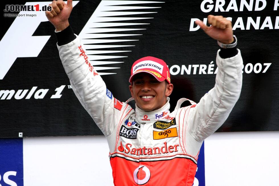 Foto zur News: 7 Siege: Lewis Hamilton in Montreal. Der Kanada-Grand-Prix hat einen speziellen Stellenwert in der Karriere von Hamilton, denn dort erzielt er 2007 (Foto) seinen ersten Formel-1-Sieg auf McLaren.