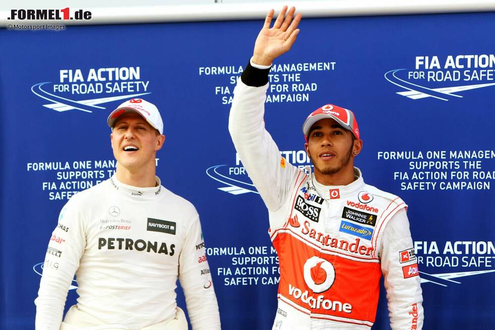 Foto zur News: Das letzte Mal, dass vier unterschiedliche Teams hintereinander auf Pole standen, war 2012. Die Serie beginnt bereits beim zweiten Saisonrennen in Malaysia, als Lewis Hamilton die Pole vor McLaren-Teamkollege Jenson Button und Michael Schumacher erobert.