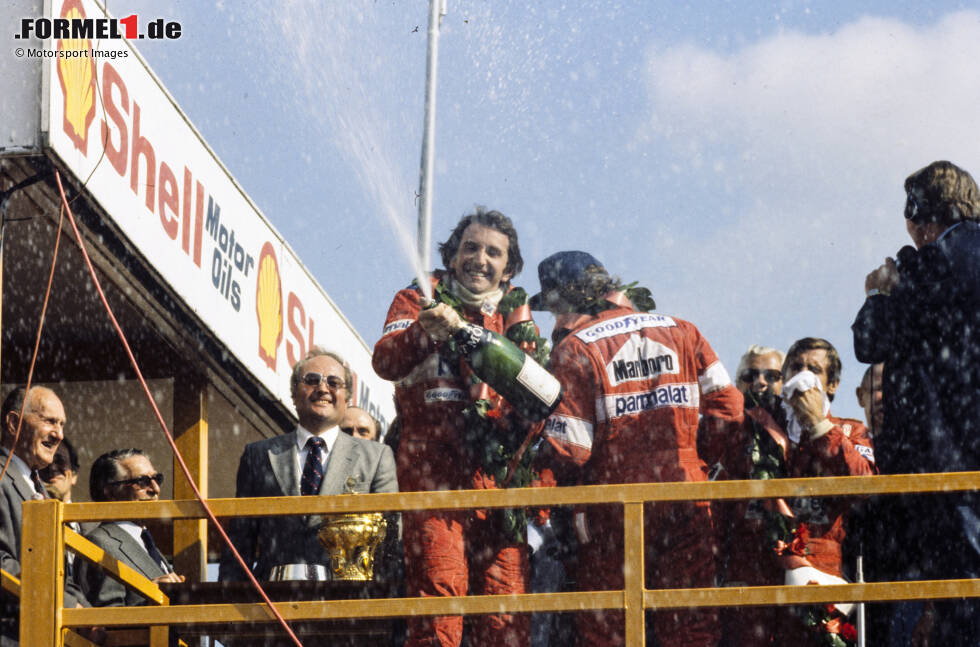 Foto zur News: ... 75 Grands Prix später bei seinem Heimrennen beendet, mit dem Sieg im Großbritannien-Grand-Prix 1981 in Silverstone auf McLaren.