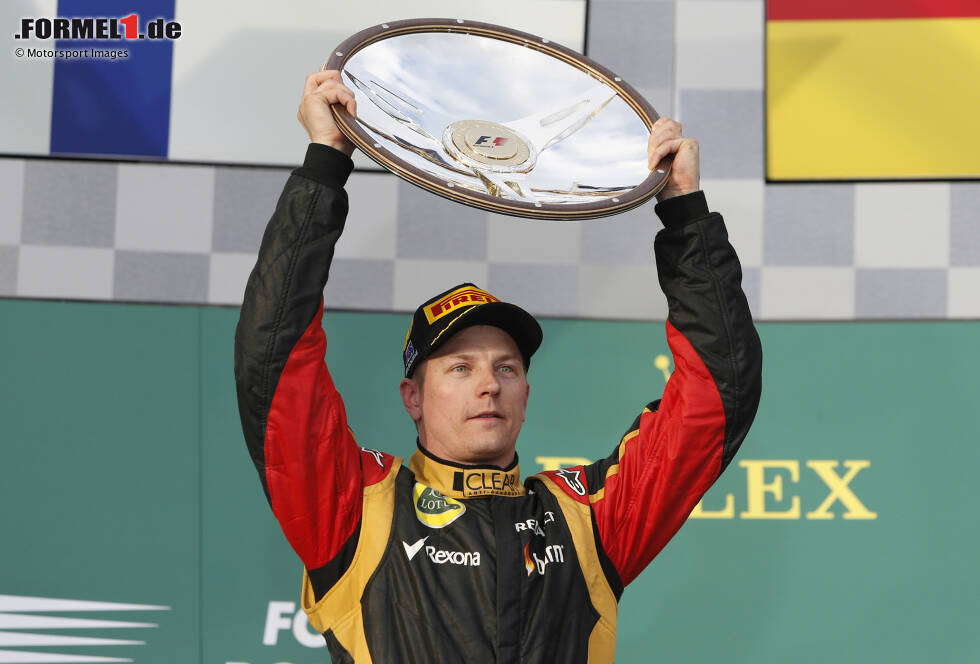 Foto zur News: #1 - Kimi Räikkönen (Finnland): Er taucht als einziger zwei Mal in diesen Top 10 auf, und das mit der bisher längsten Durststrecke aller Formel-1-Fahrer. Denn nach Räikkönens Sieg beim Australien-Grand-Prix 2013 für Lotus ...