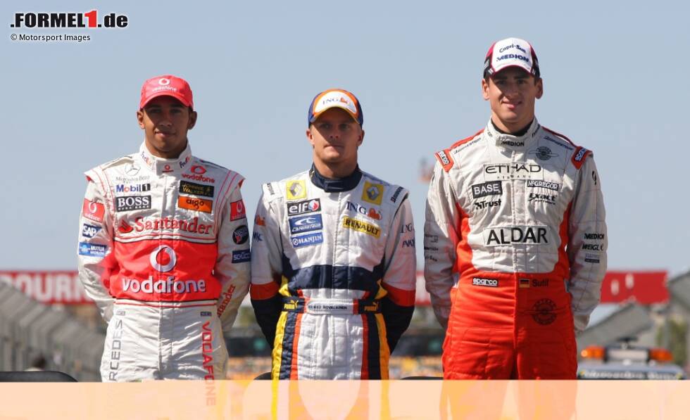 Foto zur News: 2007: 6 Rookies - 2. Lewis Hamilton (McLaren/109), 7. Heikki Kovalainen (Renault/30), 14. Sebastian Vettel (BMW-Sauber/Toro Rosso/6), 19. Adrian Sutil (Spyker/0), 22. Kazuki Nakajima (Williams/0) und 26. Markus Winkelhock (Spyker/0)