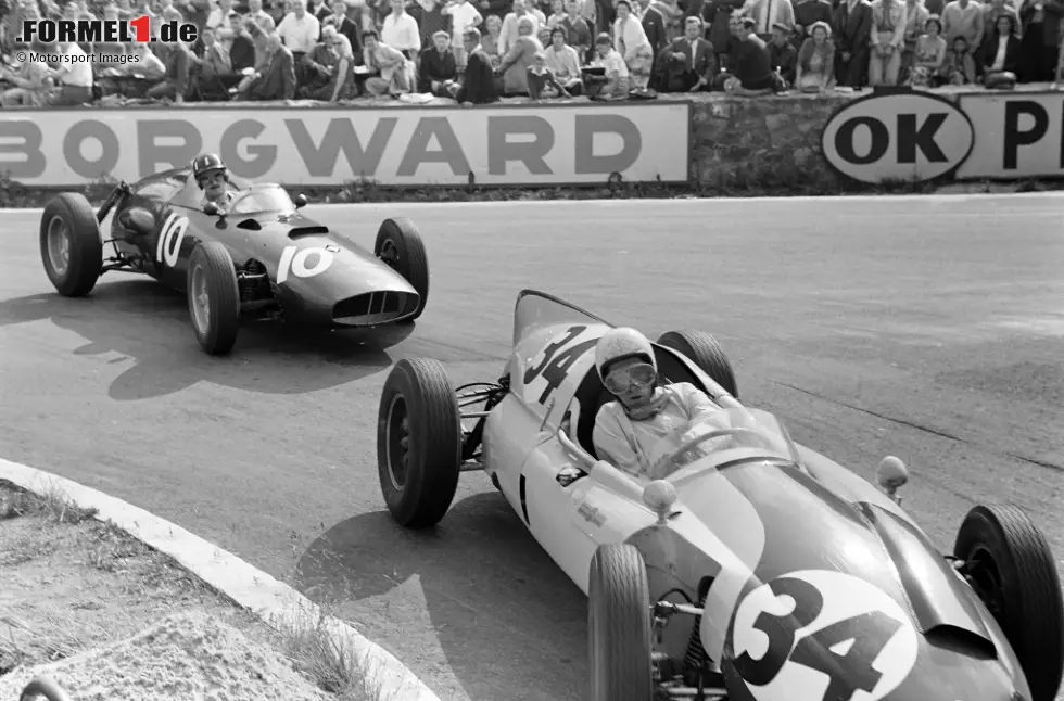 Foto zur News: Yeoman Credit: Das BRP-Team war 1960 das erste, das seinen Namen für einen Sponsor änderte und unter dem Banner des Finanzunternehmens startete. Olivier Gendebien schaffte es mit seinem Cooper T51 sogar zwei Mal auf das Podium. Doch die Partnerschaft bröckelte nach nur einer Saison.