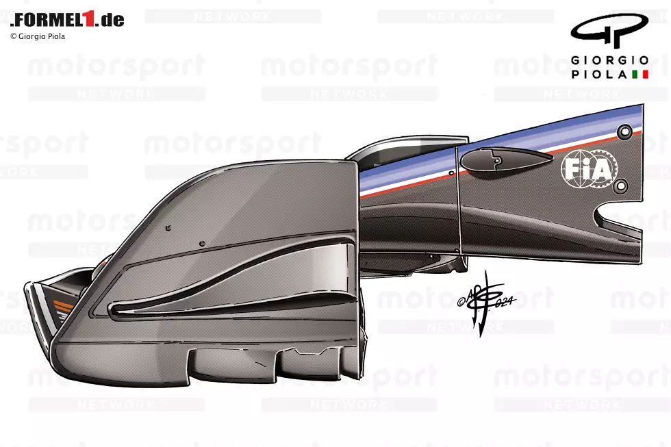 Foto zur News: Williams: Ein solches Luftleitblech außen an der Frontflügel-Endplatte hat niemand sonst. Denn meist ist es genau ein Blech, aber kein so massiver Aufbau, wie ihn Williams nutzt. Der Luftstrom wird damit noch deutlicher in zwei Richtungen gelenkt.