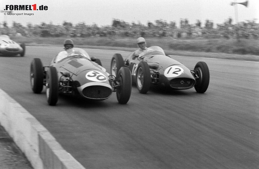 Foto zur News: ... hat er 1956 in Silverstone einen Maserati 250F zur Verfügung. Er kommt in beiden Rennen nicht ins Ziel.