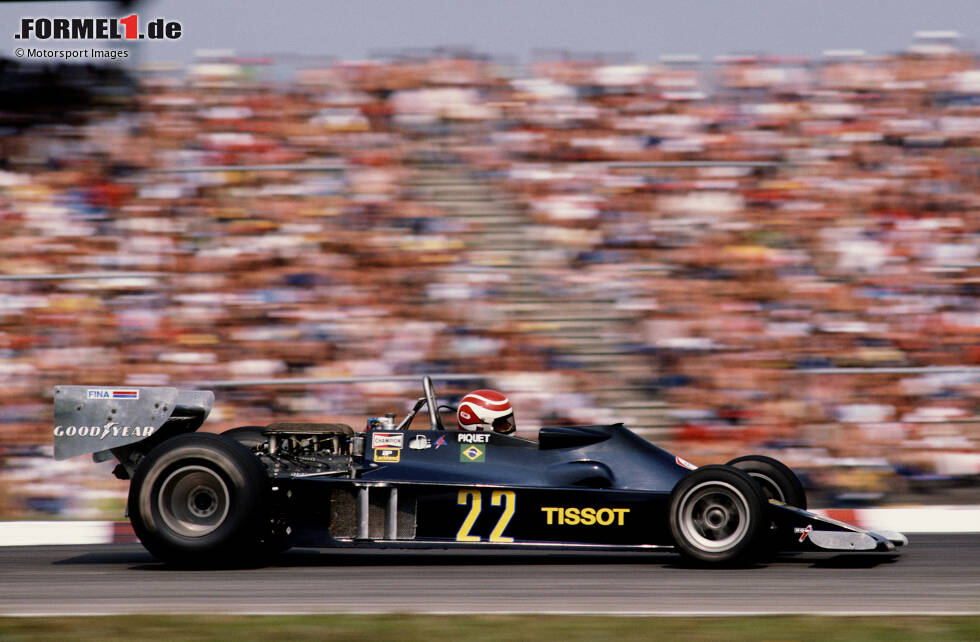 Foto zur News: Nelson Piquet gibt 1978 in Deutschland sein Formel-1-Debüt für Ensign im N177, kommt aber nicht über die Distanz. Schon beim folgenden Grand Prix in ...