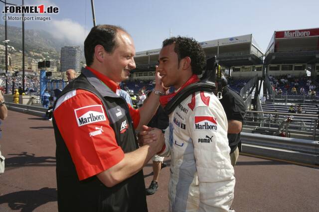 Foto zur News: Hamilton lernte seinen neuen Ferrari-Teamchef schon früh in seiner Karriere kennen: Mit Frederic Vasseur gewann der Brite 2006 unter anderem den GP2-Titel.  Danach trennten sich jedoch ihre Wege, als Hamilton 2007 mit McLaren in die Formel 1 einstieg. Ferrari ist zunächst sein großer Gegner, denn...