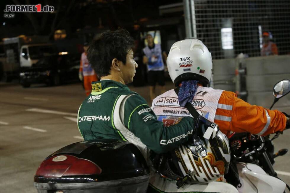 Foto zur News: Der Japaner ging 2014 für Caterham bei 15 Rennen an den Start und kam dabei lediglich neunmal ins Ziel. Beim Rennen in Singapur musste er zusätzlich sogar vor dem Start bereits mit einem Defekt aufgeben. Hinter ihm auf dem &quot;Treppchen&quot;: Pastor Maldonado (Ausfallquote 37,8 Prozent) und Adrian Sutil (36,8 Prozent).