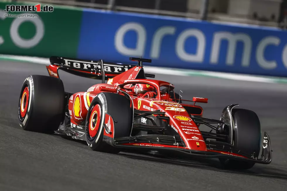 Foto zur News: Charles Leclerc (Ferrari) absolvierte mit einem Satz C2-Reifen in Dschidda insgesamt 265,525 Kilometer (43 Runden) und damit die längste Distanz auf dieser Mischung.