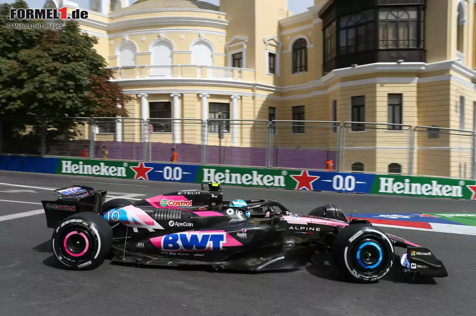 Foto zur News: Pierre Gasly legte in Baku mit einem Satz C3-Reifen insgesamt 300,150 Kilometer (50 Runden) zurück, was die längste Distanz auf einer einzigen Mischung war.