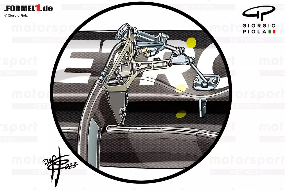 Foto zur News: Eine Nahaufnahme des DRS-Mechanismus am W14.