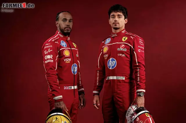 Foto zur News: Ferrari: Lewis Hamilton (Großbritannien) und Charles Leclerc (Monaco)