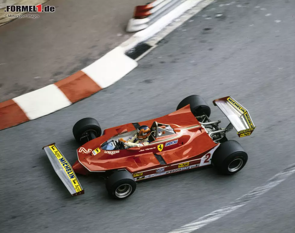 Foto zur News: 1980 geht fast gar nichts für Villeneuve: Im schwierig zu fahrenden 312T5 ist der fünfte Platz in Monaco (Foto) das höchste der Gefühle. Villeneuve punktet überhaupt nur bei vier Grands Prix, darunter ein weiterer fünfter Platz in Kanada. Mit dem Titelkampf hat Ferrari nichts am Hut. Scheckter holt gar nur einmal Punkte und tritt zurück.