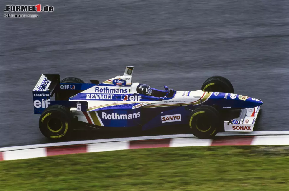 Foto zur News: Mit Rothmans als Hauptsponsor tritt Williams in eine neue Ära der Dominanz ein. Die blau-weiß-goldene Lackierung der Fahrzeuge wird zum Symbol für den Erfolg, gekrönt von Fahrertiteln durch Damon Hill (1996) und Jacques Villeneuve (1997). Die Rothmans-Williams-Boliden stehen für technologische Brillanz und visuelle Eleganz.