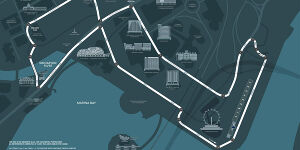 Foto zur News: Neues Singapur-Streckenlayout für 2023: Rundenzeit circa 15