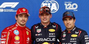 Foto zur News: Regen-Qualifying in Spa: Charles Leclerc vor Sergio Perez in