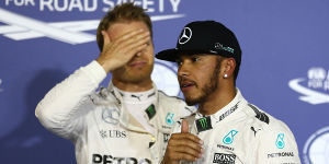 Foto zur News: Formel 1 Bahrain 2016: Hamilton schlägt Rosberg im
