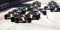 Foto zur News: Rennende nach Sainz-Perez-Crash unter Gelb: Oscar Piastri gewinnt in Baku!