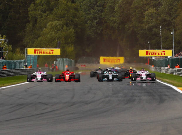 Sebastian Vettel, Lewis Hamilton, Esteban Ocon, Sergio Perez