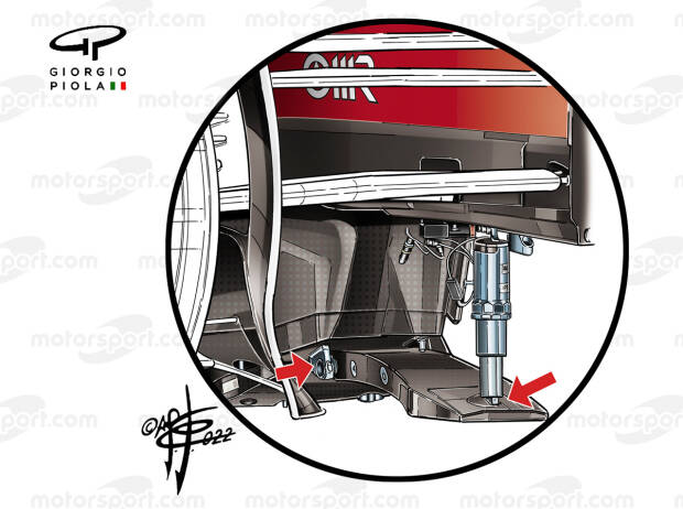 Unterboden-Dämpfer am Ferrari F1-75