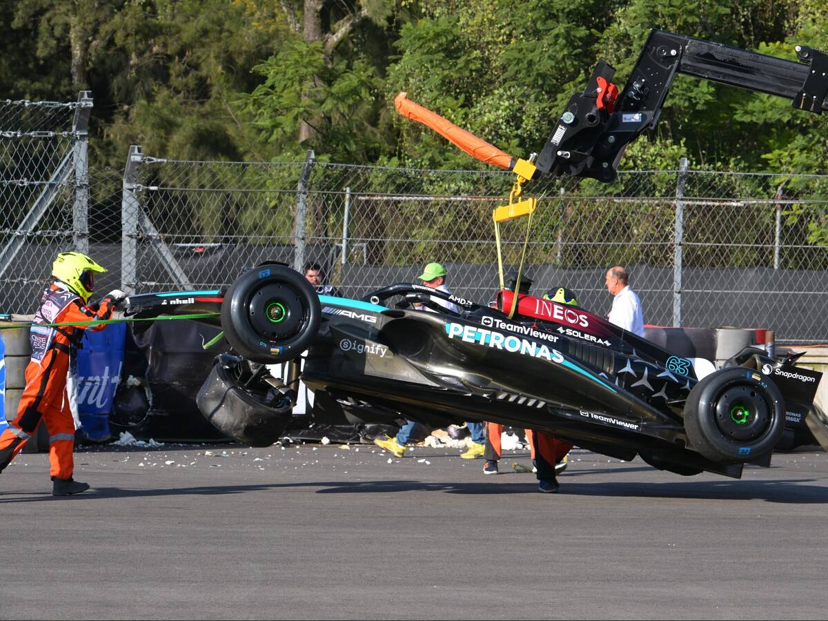 Foto zur News: George Russell: Mercedes hoppelt auf Randsteinen "wie ein Känguru"